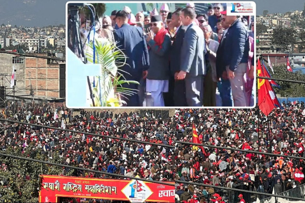 एमाले महाधिवेशनमा ओलीको भव्य स्वागत : सल्लाघारीमा कार्यकर्ताको बाक्लो भीड